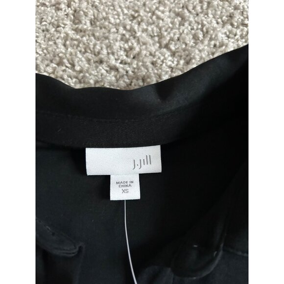 J. Jill Women's Sz XS 3/4 Sleeve Black Button-Front Dress Cotton Blend - Picture 6 of 11